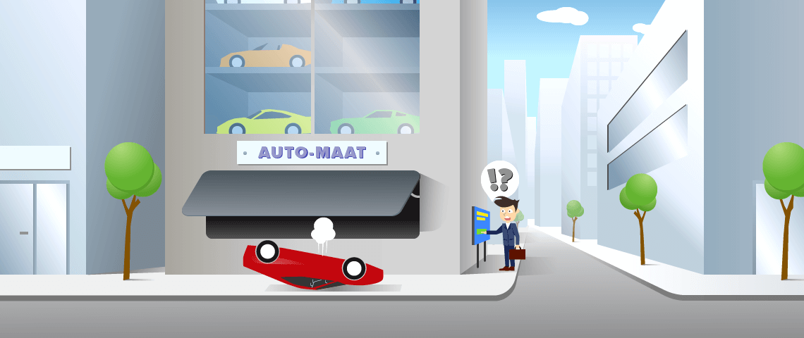Een automaat waar je jouw nieuwe, luxe sportauto uit kan trekken